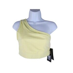 FOURLAPS Solo Athleisure Bra Banana S One Shoulder Lined Nylon Lycra 18-452